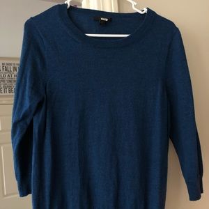 Jcrew blue 3/4 sleeve sweater